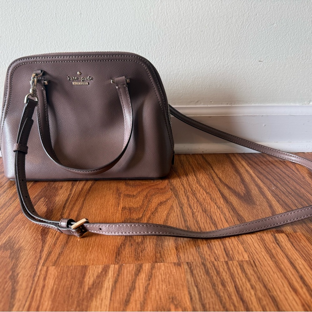kate spade Mauve/Taupe Faux Leather Crossbody Satchel